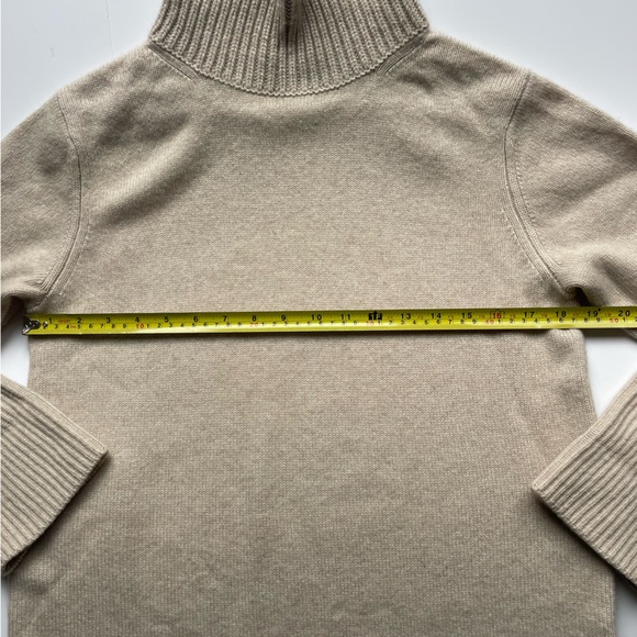 Vince beige Cowl Neck Sweater Mixed-Gauge Wool-Cashmere Turtleneck Tunic xs - Picture 3 of 9